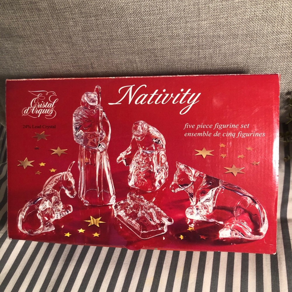 5 Piece Lead Crystal Nativity